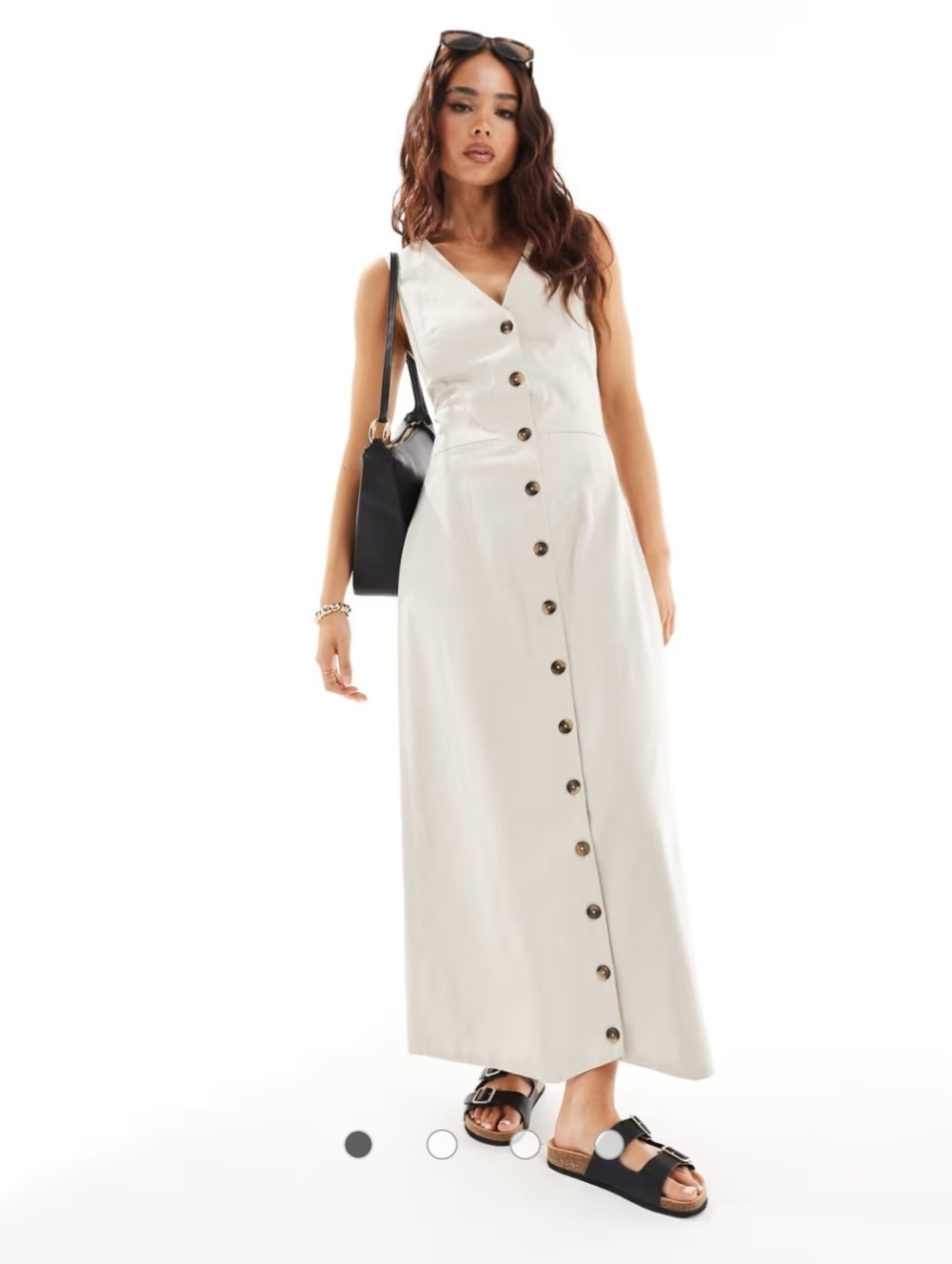 Alfani White Button-Front Maxi Dress